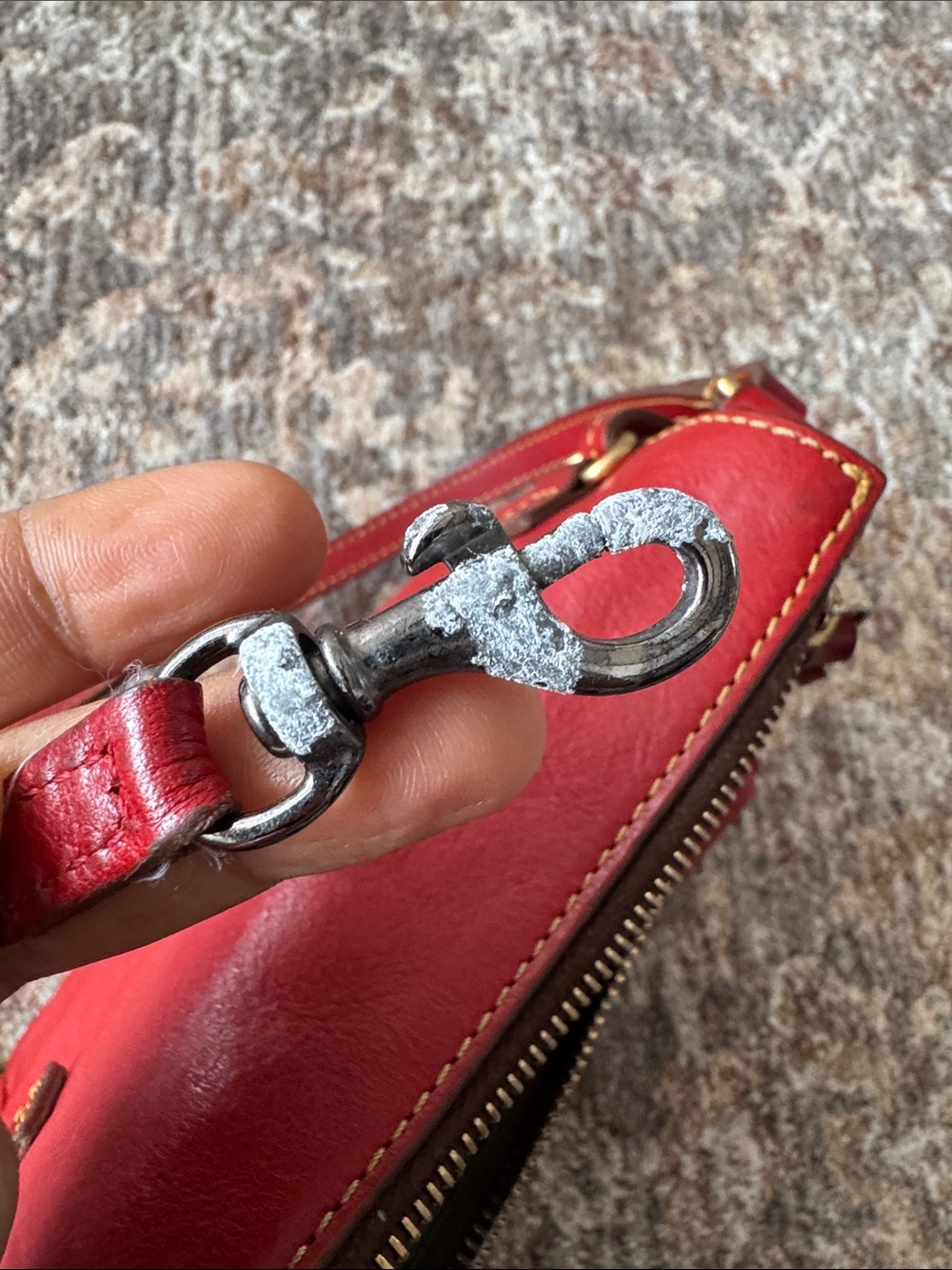 Dooney & Bourke Red Leather Crossbody Bag Florentine leather - Picture 15 of 16